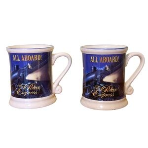 Warners Bros.The Polar Express All Aboard! 3D Raised Train‎ Coffee Mugs Blue